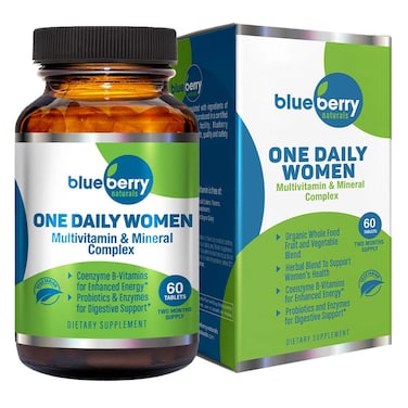 Blueberry Naturals One Daily Women's Multivitamins &amp; Minerals Tablets, Pack of 60's