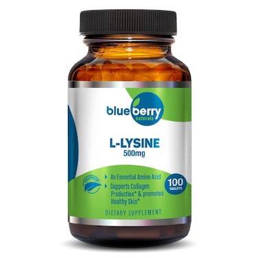 Blueberry Naturals L- Lysine 500mg Tablets, Pack of 100's