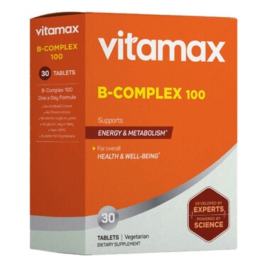 Vitamax B Complex 100 Supplement Tablets, Pack of 30's