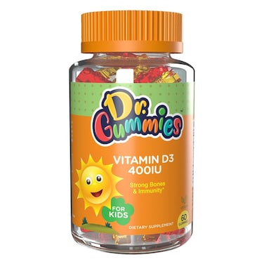 Dr. Gummies Kids Vitamin D3 Gummies 400IU For Strong Bones &amp; Immunity, Pack of 60's