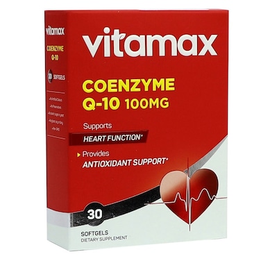Vitamax Coenzyme Q10 100 mg Softgels For Heart &amp; Antioxidant Support, Pack of 30's