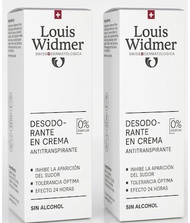 Louis Widmer Deodorant Cream Antiperspirant 0% Parfum Without Alcohol - 40ml (Pack of 2)   24-Hour Protection for Sensitive Skin