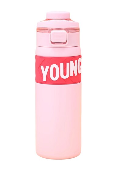 304 Stainless Steel Double Wall Vacuum Insulated Cup with Bounce Lid Straw 650ml Hiking Sports Water Bottle (Pink)