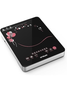 Crownline Infrared Cooker, 2000W, LED Display, Touch Control, 8 Temp Levels (80-600°C), Scratch-Resistant Ceramic Plate, Portable Cooktop for Kitchen (31x39cm Glass Surface) IC-195