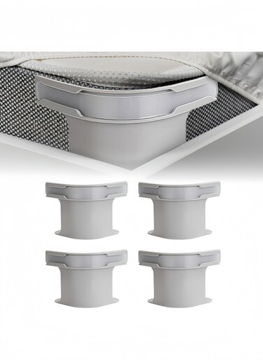 4Pcs Bed Sheet Holders Straps, Heavy Duty Bedsheet Corner Tightener Clips with Lock Strips, Bed Sheet Clips Fasteners, Secure Mattress Protectors and Bedding Grey