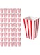 GMQG set of 48 pieces Popcorn Boxes, Snack Containers for Carnival Party Supplies, Movie Night, Birthdays, Red and White colour (Stripe)
