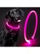 Domagiker Clan-x Led Dog Collar Rechargeable Waterproof - Comfort TPU Cuttable Light Up Dog Collars, Adjustable Glow in The Dark Dog Collars for Small Medium Large Dogs(Pink)