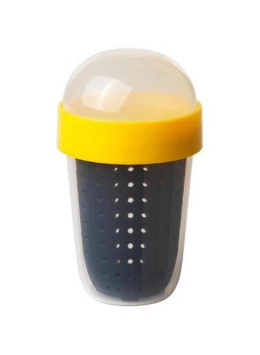 KNP Snack container, grey/yellow, 300 ml - Make sure to always bring a tasty and healthy snack when you&rsquo;re on the go.