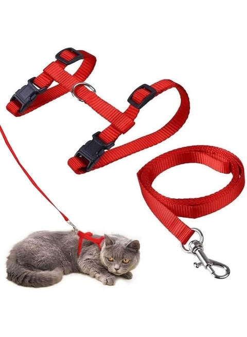 Mumoo Bear Adjustable Harness And Leash Collar With Lead For Cat And Small Pets- Assorted Colors