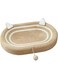 Beauenty Oval Cat Scratch Pad, Cat Scratcher Cardboard, Multifunctional Bed and Furniture Protector, Durable Sisal Material, with Ball Toy and Spacious Design for Fun and Rest
