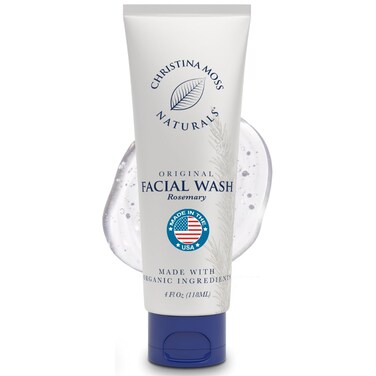 Christina Moss Naturals Rosemary Face Wash from Plant Extracts &amp; Oils, Gently Cleans Excess Oils and Dirt from the Face with Clean Ingredients, No Parabens or Sulfates, 4oz