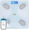 Multifunctional Smart Body Fat Scale, Electronic Led Digital Weight Bathroom Scale With Smartphone App, Support 17 Languages And Indoor Temperature Measurement, 260 * 260 * 23Mm Whtie