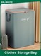 Large Capacity Clothes Storage Bag, Fabric Moving Storage Container with Zipper for Blankets, Bedding, and Closet Organization (45 &Atilde;&mdash; 35 &Atilde;&mdash; 50 cm)