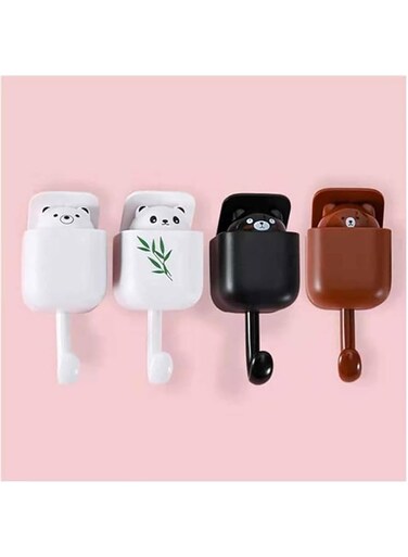 Tazweeq Cute Hide and Seek Hook with Pop-up Cat and Bear Animal Decoration for Keys, Coat, Bathrobe, Towels