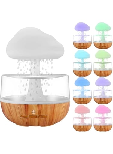 Rain Cloud Night Light Aromatherapy Humidifier Essential Oil Diffuser   380ML 7-Color Night Light with 3 Power Levels, Water Drop Sound, Cold Fog for Sleep
