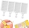 Popsicle Molds &acirc;&euro;&ldquo; 4-Cavity Silicone Ice Pop Maker for Homemade Frozen Treats   Easy-Release Reusable Ice Cream Molds for Kids, DIY Yogurt Pops &amp; Desserts &acirc;&euro;&ldquo; Food-Grade Silicone (Pack of 1)