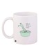 Frog Printed Ceramic Coffee Mug White/Green/Black 11ounce