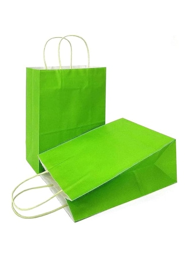 ECVV Gift Bags 12 Pieces Set Eco-Friendly Paper Bags With Handles Bulk Paper Bags Shopping Bags Kraft Bags Retail Bags Party Bags (GREEN, 33 * 26 * 12 Cm)
