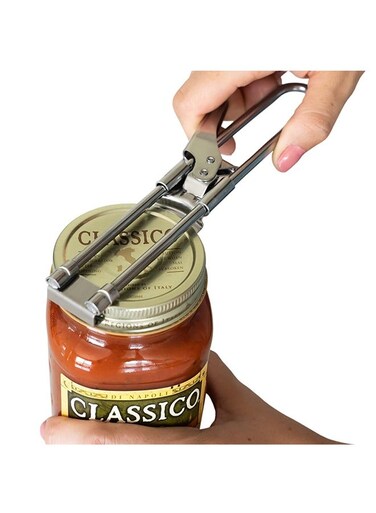Steel Jar Opener for Weak Hands with Keychain Bottle Cap Opener, Easy Jar Opener for Seniors with Arthritis Kids Jar Openers, Jar Gripper Tight Lid Opener and Bottle Opener Kitchen Gadgets