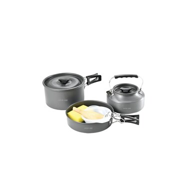 7-in-1 Camping Cookware Set with Pots, Kettle, Frying Pan &amp; Foldable Accessories