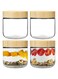 KASTWAVE 4 Pack 10oz Thick Glass Jar with Lid, Overnight Oats Containers with Lids, Reusable Leak Proof Wide Mouth Mason Jar, Glass Food Storage Containers, for Snacks Yogurt Spice Sugar