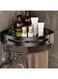 ECVV Triangle Space Aluminum Bathroom Shelf, THICKENED Shower Caddy Shelves, Wall Mount Organizer Storage Rack, Corner Shelf with Movable Hooks Towel Bar Bathroom Accessories (34L*22.4W*10H cm)