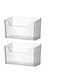 2 Pack Kitchen Cabinet Door Storage Box, Self-Adhesive Wall Mounted Kitchen Cupboard Organiser, Clear Cupboard Fridge Bathroom Small Items Organizer Storage Box