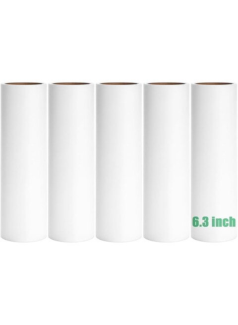 MINGRACE 6.3 inch Lint Roller Refills Only, Lint Roller Refills for Pet Hair Extra Sticky 60 Sheets per Roll (6.3&#39;&#39; Wide (Pack of 5, Total 300 Sheets))
