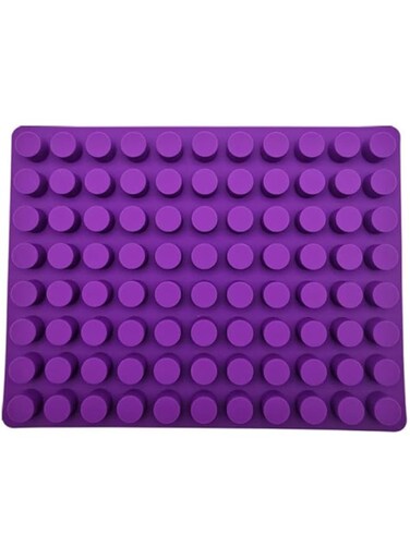 Dubai Gallery 88 Hole Cylinder Silicone Mold Baking Tray For Decorating Cake Purple 38.5 X 29Cm