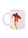 Durable Heat-Resistant Thick Wall Designed Ergonomic Handled Flash Printed Mug White/Red/Yellow