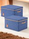 2 Piece Different Colour Fabric Clothes Storage Box with Lid, Large Capacity Multipurpose Folding Storage Bin, Moisture Proof and Dust Proof Organizer with Duty Handles for Pants, Quilts, Underwear, Toys and Books (50x40x30 cm)