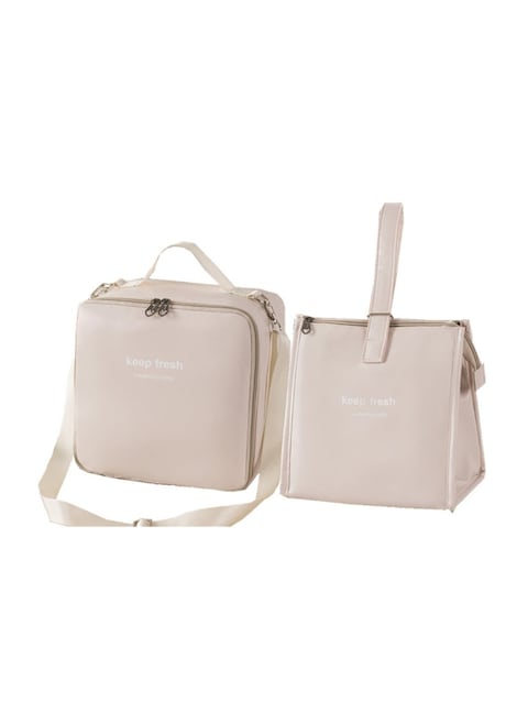 Lunch Box PU Insulated Bag 2 Piece Set, Hot &amp; Cold Insulated Lunch Bag, Lunch Bag Aluminum Foil Insulated Lunch Bag for Office/Picnic
