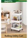 3-Tier Rolling Utility Cart with Handle, Plastic Storage Trolley on Wheels, Multi-Functional Organizer for Kitchen, Office, Living Room, Bathroom(30*20*60cm)