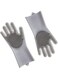 Duomama 1 Pair Gentle Pet Grooming Gloves - Five-Finger Massage Mitt for Pet Bathing &amp; Deshedding - Efficient Shampoo Brush for Dogs, Cats, Rabbits - Comfortable &amp; Effective, Grey