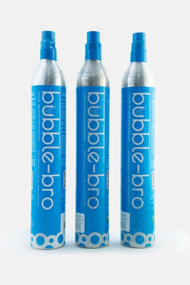 bubblebro 60L CO₂ Cylinder - 3 Pack 410g Food-Grade CO₂ - Compatible also with Drinkmate &amp; Other Standard EU/US Soda Makers (Excludes Quick-Connect &amp; AU Models)