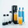 bubblebro Versa Soda Maker Family Pack - Comes with 2 x 60L CO₂ Cylinders, 1 x additional 1L BPA-Free Bottle &amp; 2 x 500ML BPA-Free Bottles - Carbonate Any Drink (Black)