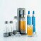 bubblebro Versa Soda Maker Family Pack - Comes with 2 x 60L CO₂ Cylinders, 1 x additional 1L BPA-Free Bottle with 2 x 500ML BPA-Free Bottles - Carbonate Any Drink (Metallic Grey)