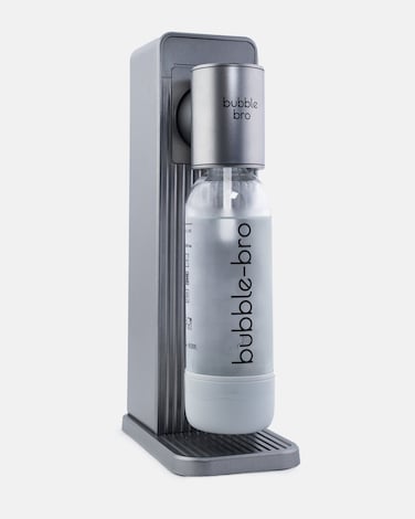 bubblebro Origin Soda Maker Machine - No CO₂ Cylinder Included - Comes with a 1L BPA-Free Carbonating Bottle - Enjoy Fresh Sparkling Water Anytime, Anywhere (Metallic Grey)