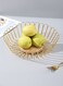 Golden flower shaped wooden bottom water fruit basket with hollowed out fruit tray,suitable for storing fruits and snacks in the living room