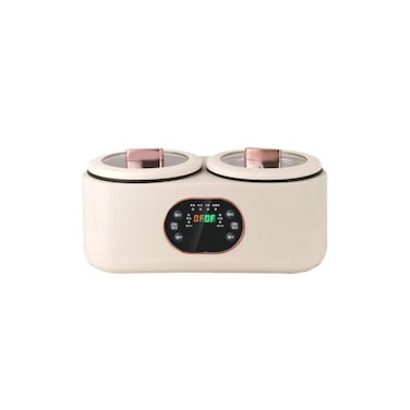 Digital Electric Hot Pot with Dual Non-stick Pots,LED Display, Temperature Control, White&amp; Rose Gold