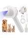 HGHOHG Pet Steam Brush for Shedding, 4 In 1 Brush for Long &amp; Short Haired Cat&amp;Dog, Self-Cleaning Hair Remover with Water Tank And LED Blue Light, Release Button