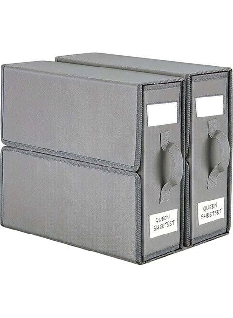 Bed Sheet Organizers and Storage，Foldable Storage Box for Duvet Cover Set，Sheets Set Folder Keeper with Clear Window (Queen or King Size) Organizing Bedding Container with Zipper, for Bedding Clothes
