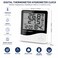 Electronic Thermometer Hygrometer HTC-2 with Clock, Indoor Outdoor Temperature Gauge, Humidity Monitor for Home, Office, Greenhouse