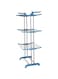 Dubai Gallery Stainless Steel Clothes Hanger With Wheels Silver/Blue 170X126Centimeter