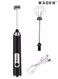 Electric Milk Frother Handheld Electric Whisk Coffee Frother Egg Beater Milk Cappuccino Latte Frother Drink Mixer Kitchen Tools USB Rechargeable Black