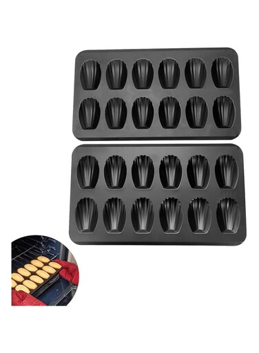Bolivia&#39;s Madeleine Molds, 2 PCS Shell Shape Baking Cake Mold, Warp Resistant 12 Cavity Madeleine Pan, Safe and Non-toxic Shell Shape Madeleine Mold Cake Pan, Suitable for Oven Baking Shapes