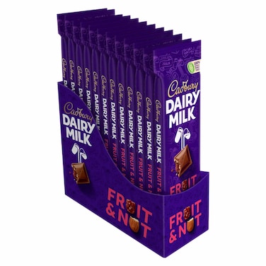 Cadbury Dairy Milk Fruit and Nut Chocolate, 100g Pack of 12