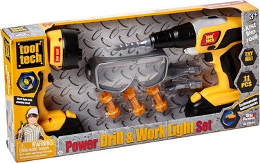 مجموعة مثقاب كهربائي ومصباح عمل من RedboxTool Tech-Power