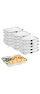 Khaleej Pack Aluminium Pans Containers for food with Lids - [10 PCS] 760 ml 3 Compartments Disposable Aluminium Food Containers Rectangular Aluminium Foil Pans Lunch Box with Lids Khaleej Pack