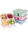 Sagreeny 4 Pack Snack Containers for Kids Adults, Reusable Bento Boxes Kids with 4 Compartments &amp; Fork, Lunch Snack Containers for Kids Adults, Reusable Meal Prep Lunch Containers with Compartment